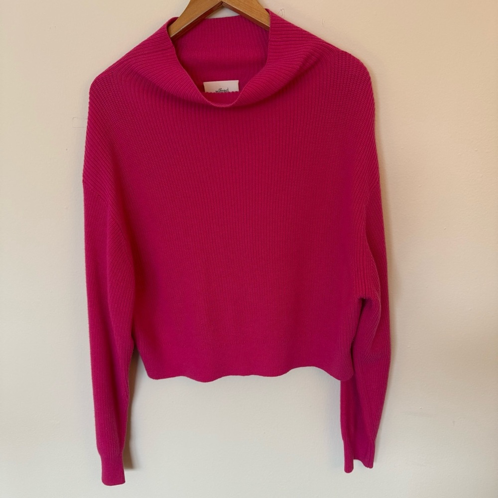 Wilfred Pink Knit Mock Neck Sweater